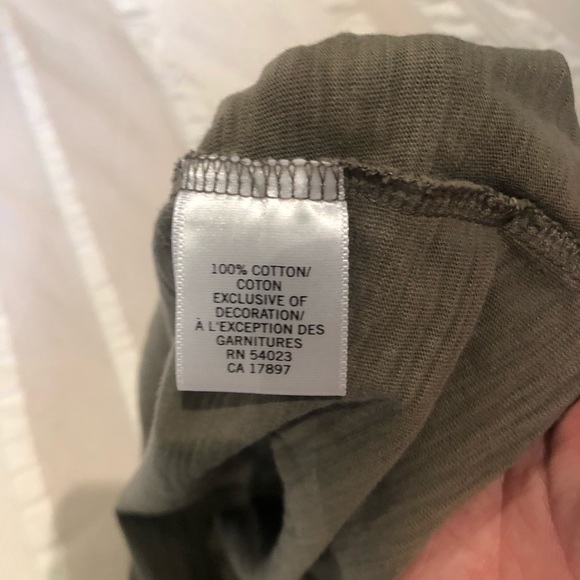 Banana Republic olive green cotton dress with ruffle - Picture 5 of 10